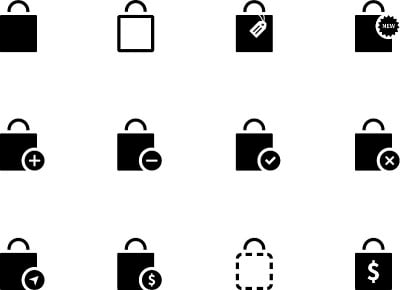 Shopping bag icons