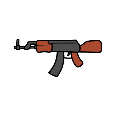 卡通卡拉什尼科夫AK47矢量插图