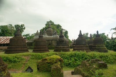 缅甸Mrauk U的一座古老的佛教寺庙