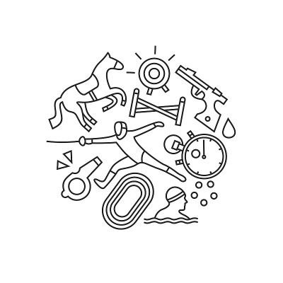 五项矢量插图集