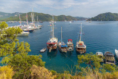 土耳其费提耶，格切克(Göcek)海湾的美丽景色