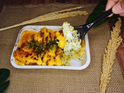 手舀鸡块薄荷饭