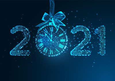 Happy New Year digital web banner with futuristic 