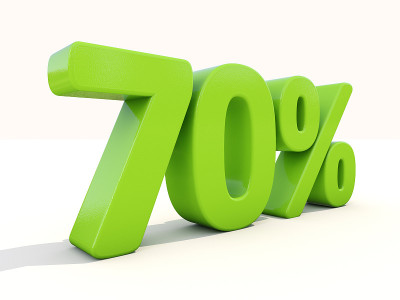70%百分比率图标上的白色背景
