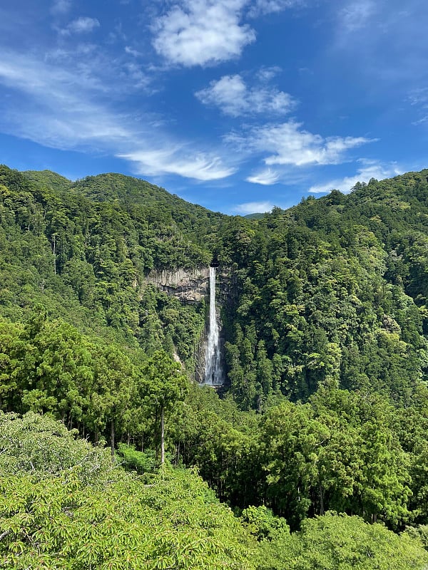 日本和歌山的Nachi Falls with Sunny Day