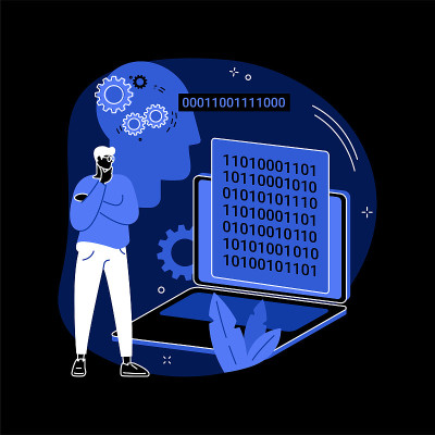 数据挖掘抽象概念矢量插图。