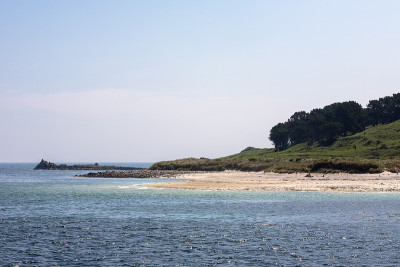 英格兰，英国，锡利群岛圣玛丽岛的一处海滩