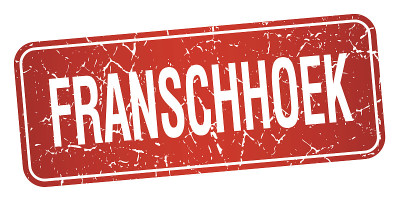 Franschhoek红色邮票孤立在白色背景