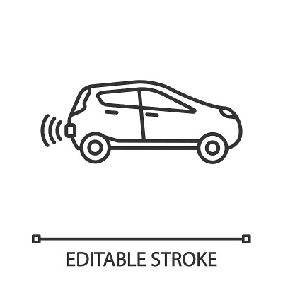 Smart car in side view icon