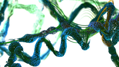 氨基酸链或生物分子称为蛋白质- 3d插图
