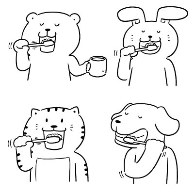 animal brushing teeth