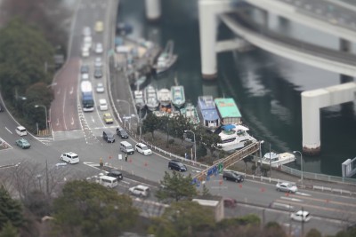 横滨市海上塔上的微缩景观