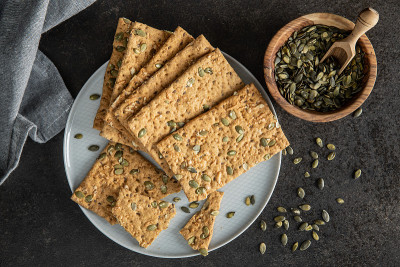 南瓜籽脆饼。Knackebrot