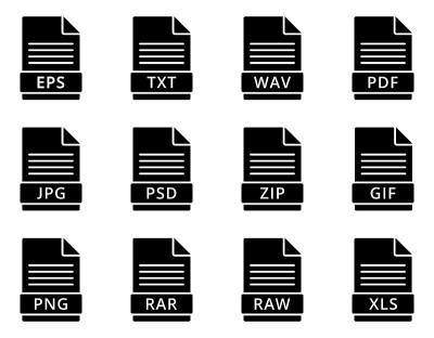File format icon set - vector illustration .