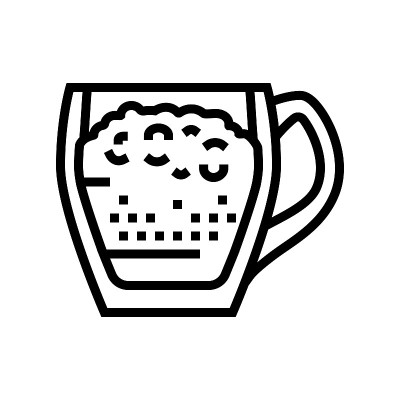 Raf咖啡线图标矢量插图