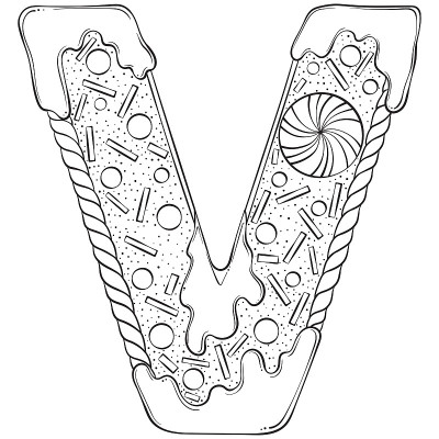 字母姜饼，字母v