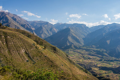 阿雷基帕(秘鲁)附近的科尔卡峡谷全景