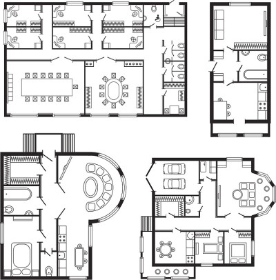现代办公建筑平面、室内家具及施工图设计项目