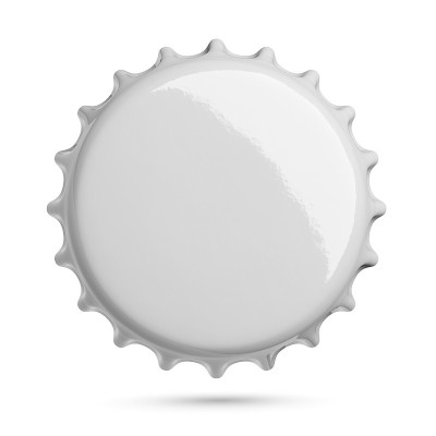 空的灰色金属苏打或啤酒盖孤立在白色。