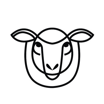 线形程式化的画-羊或公羊的头