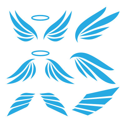 Wings abstract set. Angel wings vector collection