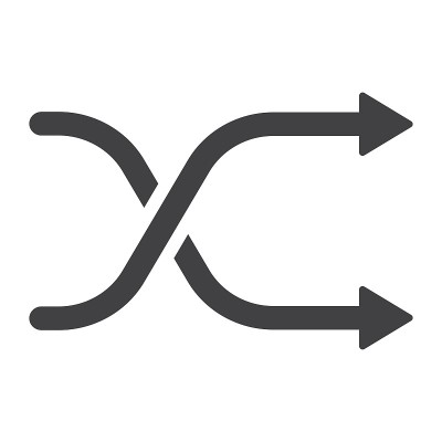 洗牌字形图标，网页和手机，按钮标志