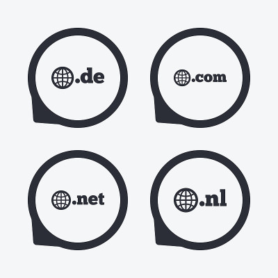 顶级域名的迹象。De, Com, Net和Nl。