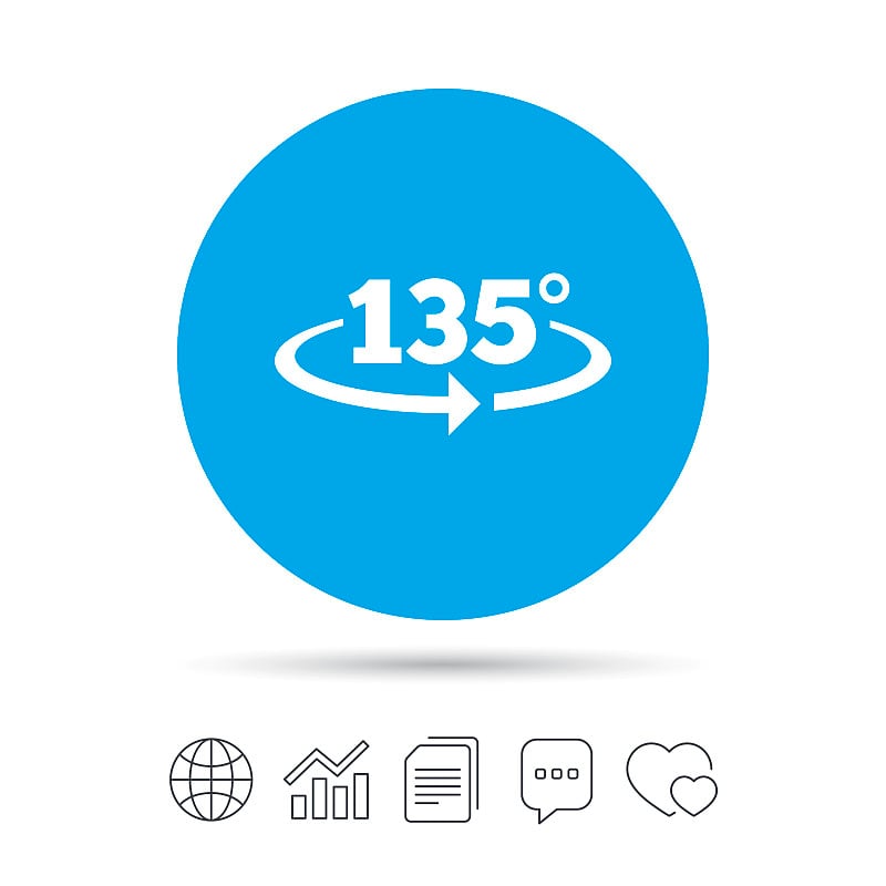 135度角，标志图标。几何数学符号。