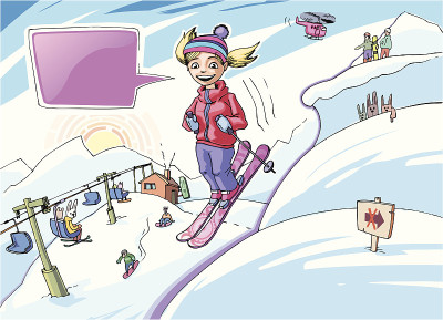 滑雪的女孩