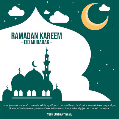 Ramadhan Kareem的问候设计横幅模板