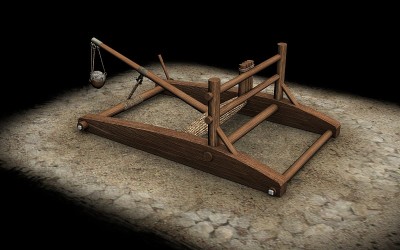 弩机，弹弓，3d可视化，插图