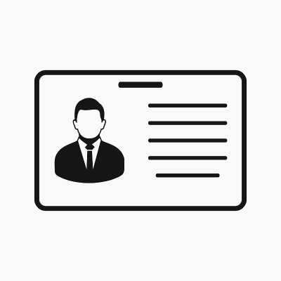 Identification card icon. Flat style vector EPS.