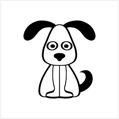 涂鸦狗剪纸孤立。手绘线条。素描的动物。矢量插图。每股收益10