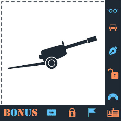 Howitzer icon flat