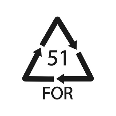 生物材料回收代码51 FOR。矢量图