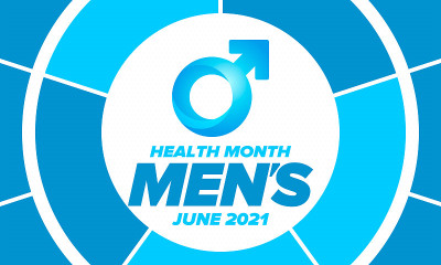 六月全国男性健康月健康教育计划。每年在美国庆祝。医学概念。护理和健康。海报、卡片、横幅和背景。矢量图