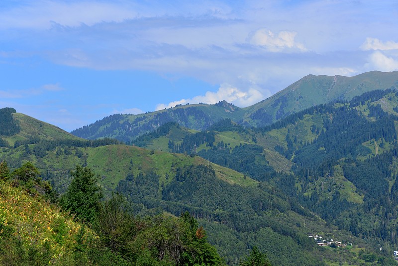 阿拉木图山脉夏季景观