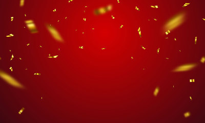 confetti gold celebration background template with