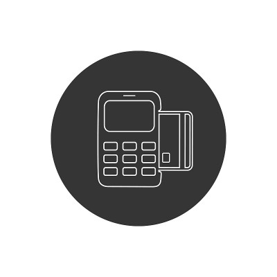 向量信用卡机行白色图标