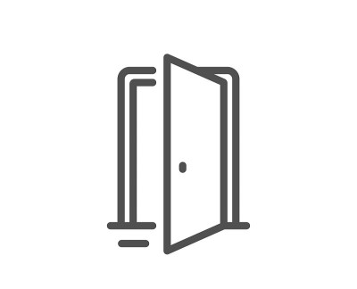 打开门线图标。入口门的迹象。向量