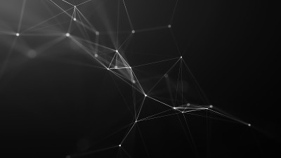 科学背景。抽象的数字背景丛由点和线组成。大数据可视化。网络连接结构。