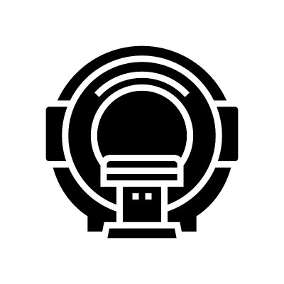 Mri放射设备字形图标矢量插图