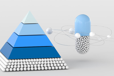 金字塔和胶囊，3d渲染
