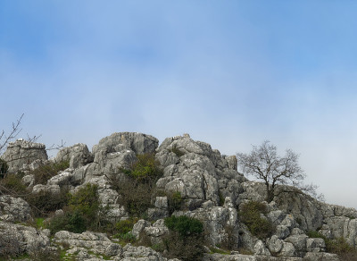 El Torcal de Antequera自然公园的岩层视图