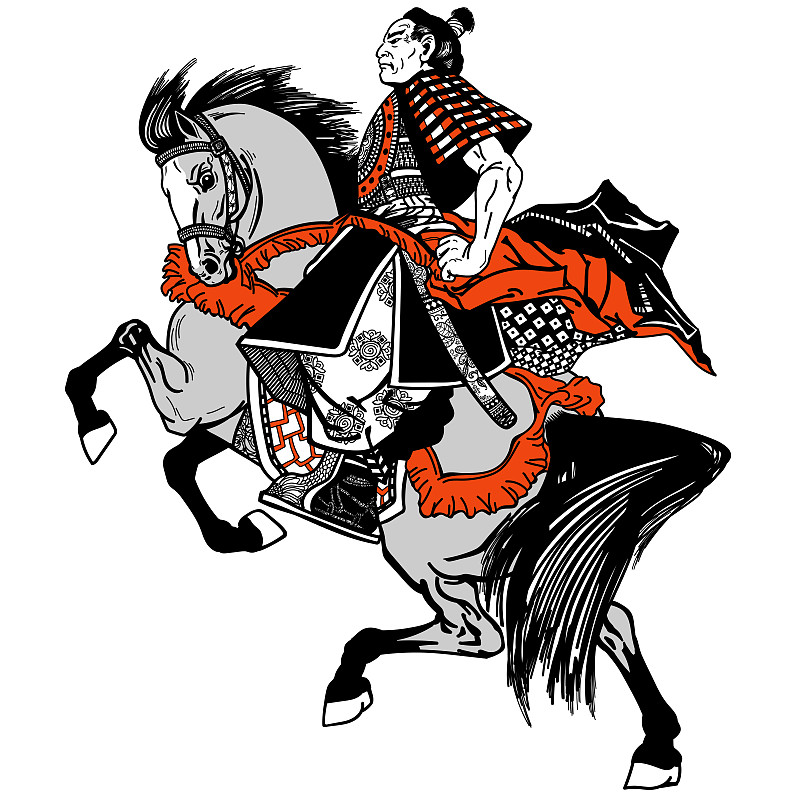 中日武士骑马