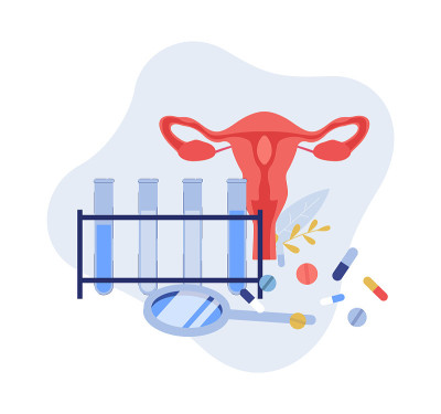 医学旗帜女性生育诊所平面载体插图孤立。