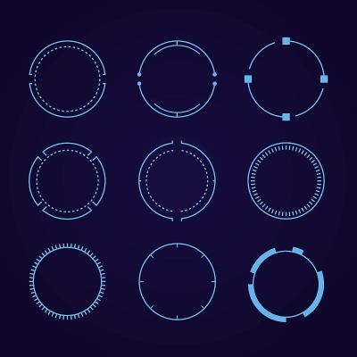 圆形元素的未来触摸HUD