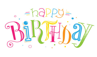 HAPPY BIRTHDAY! colorful hand lettering card