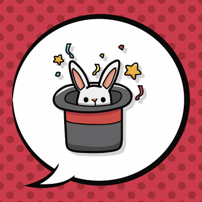 魔术帽涂鸦，演讲泡泡