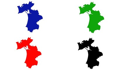 葡萄牙Setúbal城市的剪影地图